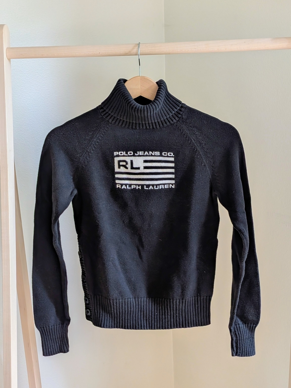 Vintage Ralph Lauren Polo Jeans Co. Turtleneck Sweater In Black - S/CH